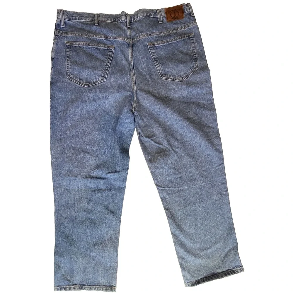 Men's Sz 44x30 Roundtree‎ & Yorke Authentic Denim Jeans Stone Washed Relaxed Fit